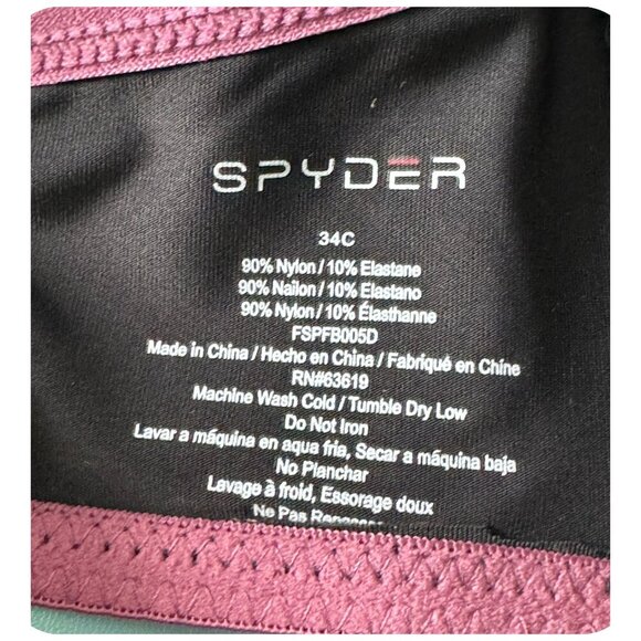 SPYDER NWT $68 2 Piece Lightly Padded Comfort BraS Purple and Black Women's 34C - Picture 9 of 9